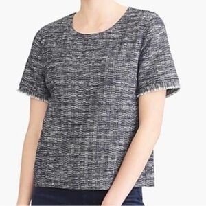J.Crew Navy Tweed Short Sleeve Top
